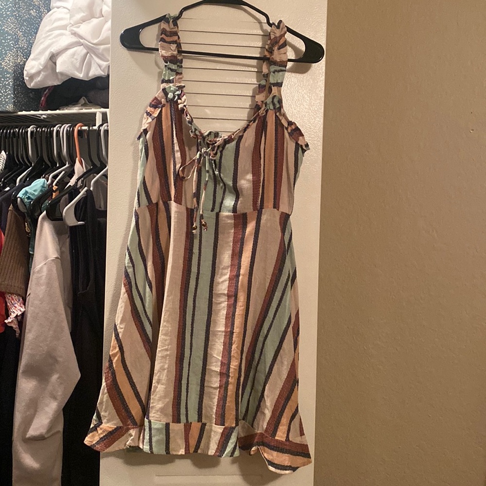 Flattering rayon ANGIE Striped Dress, size L